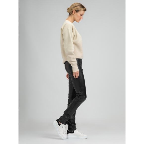 Zinga Black 100% Lamb Leather Stretch Uma Leggings 34 XS-S $695 - Picture 3 of 10